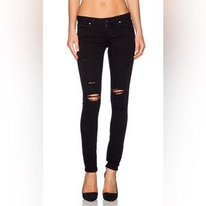Paige Verdugo Ultra Skinny in Black Shadow Destructed Sz 28